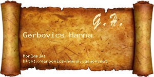 Gerbovics Hanna névjegykártya